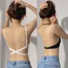 Ropa Interior Sexy Invisible Sin Espalda Profundo en V Push-Up Anti-Caída Forma de U Espalda Hermosa Sujetador para Vestido de Novia Sujetador sin Costuras de Tirante