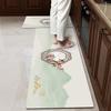 Felpudo de diatomeas de estilo chino, absorbente, antideslizante, para cocina, tamaño recortable