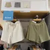 Estilo Japonés 20256 Verano Nuevo Pantalones Cortos de Waffle Elásticos Cómodos para Mujer Pantalones Rectos Casuales Sueltos Al48150