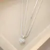Elegante Colgante Cadena Clavícula Forma de Corazón Celebridad de Internet, Collar de Lujo Ligero Nicho de Gama Alta, Cadena para Suéter con Diseño de Perla Artificial