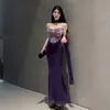 Xale + AcessóriosEstilo Socialite Elegante de Luxo Leve Vestido Costurado em Renda Lantejoulas Trabalho Pesado Luxo Leve