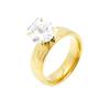 Joyería de Moda de Fábrica al por Mayor Anillo Coreano de Acero de Titanio Zircón Simple Anillo Chapado en Oro de 18K Regalo de San Valentín