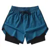 Pantalones Cortos Deportivos Transfronterizos para Hombre Pantalones de Running Forro Interior Falso Dos Piezas Entrenamiento Anti-Exposición de Tres Puntos Natación Baloncesto Casual