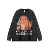Camiseta de manga larga con estampado directo de dibujos animados de anime japonés, estilo nacional, estilo hip hop, talla grande, para hombre y mujer.