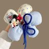 Diadema Scrunchie de Lunares Florales de Mickey Lindo Peluche para Moño Accesorio para el Cabello Desgastado de Princesa para Mujeres