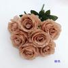 Ramo de rosas artificiales de 7 cabezas con mango de una sola rosa Anna, decoración para salón de bodas, arreglo floral, flores de plomo para camino, accesorios florales para pared
