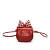 Bolso de Hombro para Mujer Gatito Lindo de Dibujos Animados Elegante Mini a Cuadros con Lazo Bolso Cruzado Nuevo Monedero para Lápiz Labial