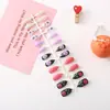Garra de Águia Pequena Série de Flores Coloridas Impressas Manicure Usável para Mulheres 24 Peças Unhas Amêndoa Prontas