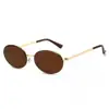 Nuevas gafas de sol de alta gama estilo Hong Kong 2025 para hombre y mujer, metal, ovaladas, retro, montura pequeña