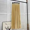 2026 Nueva Falda Larga Plisada de Cintura Alta para Mujer, Cintura Elástica Fluida, Versátil, Adelgazante, De Gama Alta, Elegante, Color Sólido