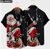 Camiseta Nueva de Navidad Transfronteriza Serie Navideña Impresión 3D Amazon Aliexpress Camisa de Manga Corta para Hombre