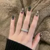 Anillo de Lujo Ligero Estilo Francés con Diamantes Completos para Mujer, Circonita Microincrustada, Diseño de Nicho, Sensación de Alta Gama, Versátil, Personalizado, Anillo Abierto de Moda
