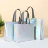 Bolsas de TNT com revestimento a laser, feitas sob medida para lojas de roupas, vestuário feminino, sacolas para embalagem de caixas de sapatos, com impressão de logotipo personalizada