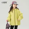 Chaqueta de Invierno para Niñas Little Fitter 26 Nueva Moda Cálida con Forro de Felpa Ropa Exterior Casual para Niños Mayores