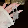 Brincos longos com franjas de luxo leve design de nicho brincos versáteis da moda brincos exagerados de temperamento atacado feminino