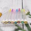 Pincel para Cílios Diamante Borda Dourada Pincel para Cílios à Prova de Poeira Pincel para Cílios Portátil Tubo de Ensaio de Cristal Assistente de Artista de Cílios
