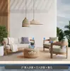 Muebles de Exterior para Patio Jardín de Teca Proyecto de Hotel B&B Villa Balcón al Aire Libre Impermeable Anticorrosión Madera Maciza Sofá
