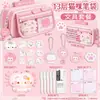 Estojo Rosa de Gato 13 Camadas Grande Capacidade Compartimentos Transparentes Caixa de Papelaria Fofo Estilo Ins para Meninas Alunos do Ensino Fundamental