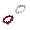 Nuevo Anillo Graduado Entrelazado de Ágata Roja y Ágata Blanca Estilo Chino Suave y Natural, Elegante Anillo Minimalista Estilo Coreano Ins para Dedo Índice