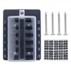 Caja de Fusibles de Hoja de 6, 8, 10, 12 Vías con Indicador LED Rojo Juego de Soportes para Fusibles