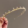 Diadema de Estilo Nuevo, Estilo Bosque, Elegante, Lujo Ligero, Pedrería, Perlas de Imitación, Flores, Mariposas, Dulce Versátil de Verano Accesorios para el Cabello