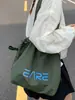 Bolsa de Ombro Estilo Preguiçoso Transfronteiriça Estampada Bolsa Tote de Grande Capacidade Cor Doce Bolsa de Lona Feminina Bolsa de Tecido Bolsa de Braço