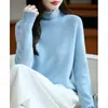 Suéter de Lã Puro Feminino para Outono e Inverno com Agulha Cinco Fios e Gola de Pelo, Tricô Básico Solto com Mangas Longas Versáteis