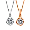 Collar Colgante de Flor Amor Trébol de Cuatro Hojas Estilo Coreano Cadena de Clavícula 925 con Colgante de Diamante Brillante, Regalo para Cumpleaños de Novia, Dropshipping