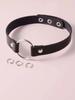 Gargantilla de PU, collar gótico de cuero, collar con personalidad de moda, conjunto de anillo para la nariz N6051