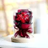 Buquê de Flores de Sabão Artificiais para o Dia dos Namorados, Ornamento de Flor Rosa Eterna em Tampa de Vidro, Presente para o Dia do Professor, Atacado de Comércio Exterior Transfronteiriço