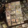 Adesivos de Selo Dourado Posto de Correios do Pôr do Sol Estilo Ins Vintage Floral Borboleta Material para Diário Queimado Adesivos de Decoração para Cartas