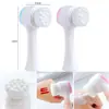 Cepillo Facial Limpiador 3D de Doble Cara, Instrumento Limpiador Facial de Silicona con Cerdas Suaves, Instrumento Limpiador Profundo de Poros, Cepillo Limpiador Facial Manual
