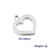 Colgante de Acero Inoxidable en Forma de Corazón Accesorios para Joyería DIY Corazón Hueco con Pedrería Combinación de Amor Collar Pulsera Dijes