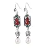 King Cervo Dourado Prata S925 Retrô Artístico Ágata Cuia Pérola Brincos Elegante Franja Brincos Femininos Lançamento