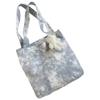 Bolso de Lona Teñido Anudado con Manchas Bolso de Hombro de Moda de Gran Capacidad para Mujer Estilo Japonés y Coreano Combinable ins Bolso Tote para Clase de Estudiante