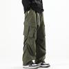 Pantalones Anchos Nuevos para Hombre, Bolsillos Oblicuos de Imitación Algodón, Corte Tridimensional, Doble Pinza, Versátiles, Overol Recto Holgado y con Caída