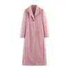 Comércio Exterior Transfronteiriço Moda Nova Outono e Inverno 2025 Versátil Elegante Lã Slim-Fit Lapela Botão Único Casaco de Lã para Mulheres