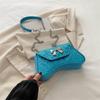 Elegante Bolso de Cena Blanco Incrustado de Diamantes para Mujer 2024 Nuevo de Gama Alta con Cadena al Hombro Texturizado Lazo Bolso Cruzado
