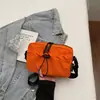 Bolsa Pequena Transversal de Ombro Único Estilo Workwear de Nicho Popular Casual Plissada com Cordão Esportiva Estilo 2026 Tendência Quadrada de Tecido Oxford