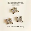 Nuevas Decoraciones para Uñas con Forma de Lazo Incrustado de Cobre y Circonia Super Brillantes Lujo Ligero Perla Pedrería Mariposa DIY Accesorios de Uñas Portátiles