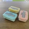 Lonchera de plástico para horno microondas, lonchera especial para estudiantes y trabajadores de oficina, lonchera sellada fresca con compartimento para cuchara gratis