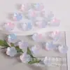 Flor Miniatura de Cinco Pétalas com Bordas Esmaltadas, Base de Flor de Ameixa 3D DIY Feita à Mão para Acessórios de Colares e Pulseiras