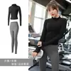 Conjunto Esportivo de Outono Roupa de Yoga Feminina Roupa Apertada de Academia Jaqueta Pêssego Roupas de Corrida Matinal Fitness