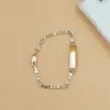 Comércio Exterior Transfronteiriço Moda Masculina e Feminina Pulseira Três Cores Lisa em Branco Feita à Mão Etiqueta Curva Lisa Pode Ser Gravada com Nomes DIY