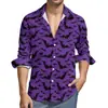Nueva Camisa Hawaiana de Manga Larga Casual para Hombre Impresa en 3D Serie de Halloween de Comercio Exterior Más Vendida Transfronteriza