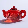 Enfeite de Bule de Chá de Cristal, Pequeno Bule de Chá de Vidro, Item Colecionável de Mão, Presente, Enfeite de Decoração para Casa, Gradiente Multicolor
