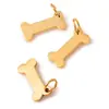 Fabricante de origen forma de hueso de perro de acero inoxidable etiqueta de pulido pieza de cola colgante de joyería DIY colgante