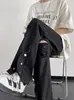 Calça de moda masculina reta, jovem, estilosa, de verão, transfronteiriça, jeans lavado Harajuku moderno, novo, com zíper