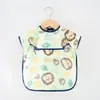 Bata para niños Algodón Impermeable y Antimanchas Babero para comer para bebés Verano Infantil Sin mangas Bolsillo para arroz Ropa protectora para niños y niñas