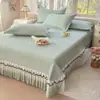 2026 Nuevo Modelo Grado A Color Sólido Pe Etileno Alfombrilla de Frijol Frío Jacquard de Polímero Alto Estilo Falda de Cama de Frijol Hielo Refrigerante